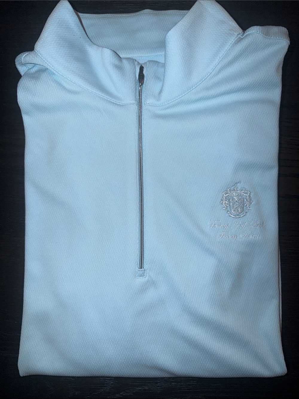 Trump Golf Links Terry Point Baby Blue 1/4 Zip Sweater